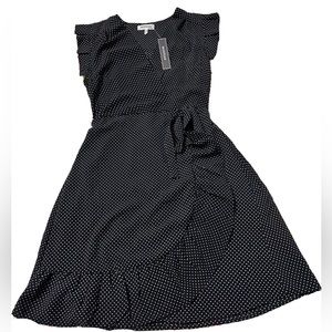 NWT Monteau Ruffle Faux Wrap Dress
